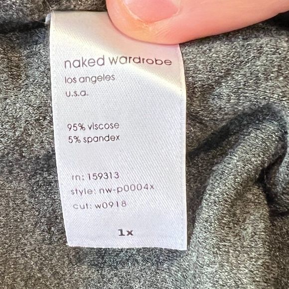 NWT NAKED WARDROBE Charcoal Grey Leggings (1X) - Picture 6 of 7